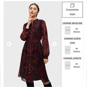 Wayward Fancies eShakti
Paisley Scarf Print Georgette Shirtdress